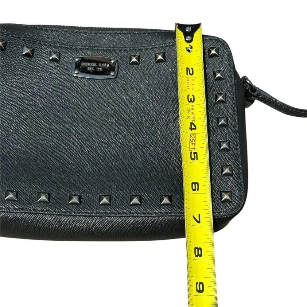 Michael Kors Sandrine East West Black Studded Crossbody Bag